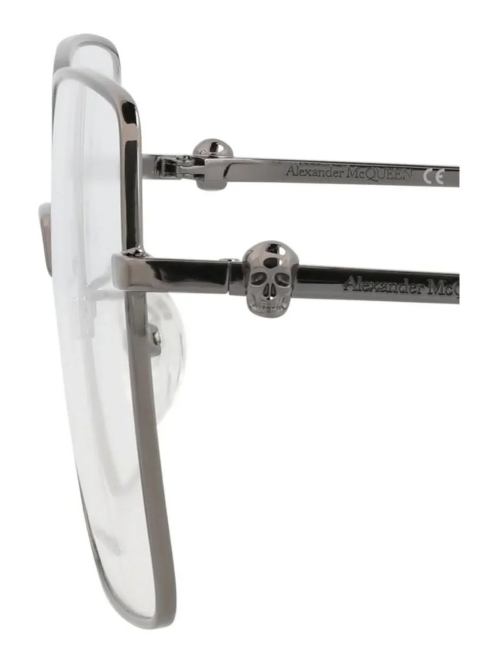 New Alexander McQueen Womens Square/Rectangle Ruthenium Ruthenium Transparent Fa
